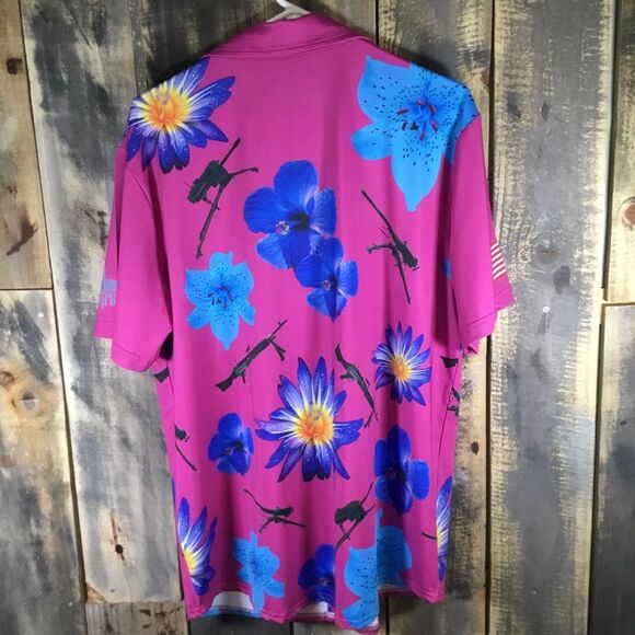 American Grunt Hawaiian print button down shirt men’s size large - Picture 2 of 7